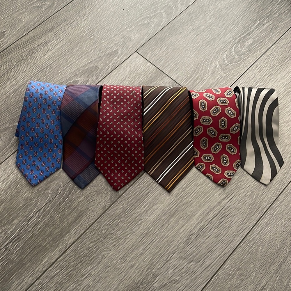 Vintage assorted 100% all silk mens neck ties